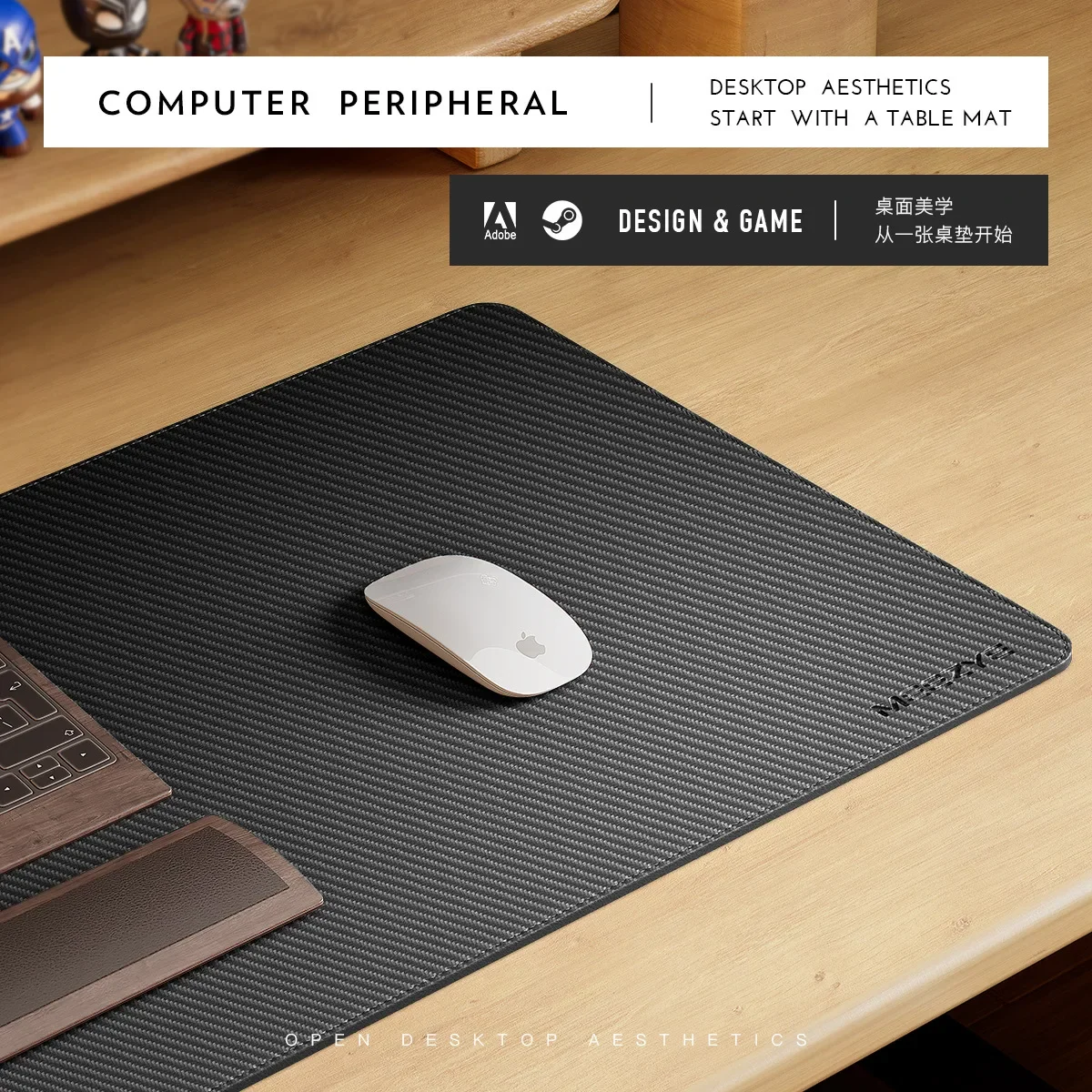 Carbon Fiber Texture Leather M - огляд і ціна Leather Desk Pad
